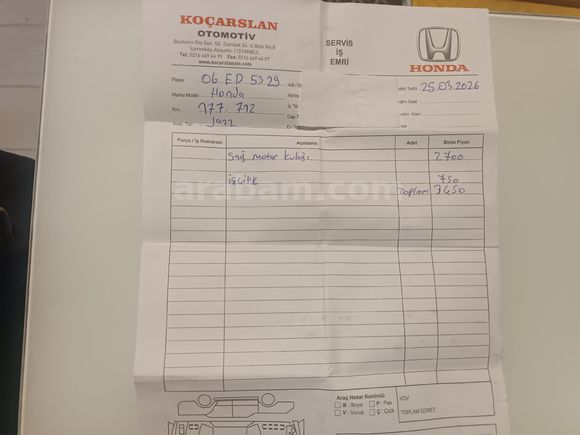 BAKIMLI OTOMATİK HONDA JAZZ