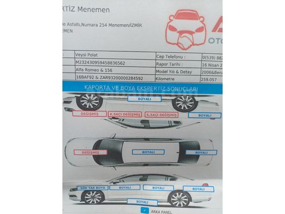 Sahibinden Alfa Romeo 156 1.6 TS Distinctive 2006 Model