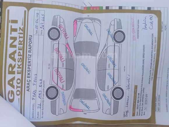 Sahibinden Ford Focus 1.6 TDCi Style 2014 Model Hatay