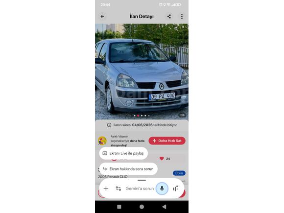 Sahibinden Renault Clio 1.4 Alize 2006 Model