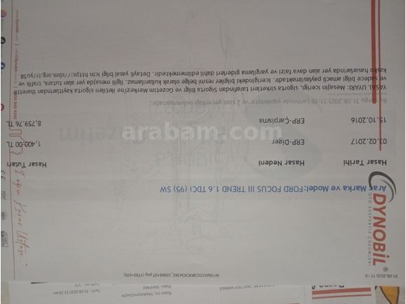Sahibinden Ford Focus 1.6 TDCi Trend X 2012 Model