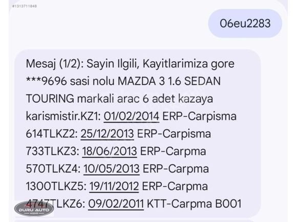 2009 MAZDA3 1.6 TOURİNG SUNROOF DEĞİŞENSİZ