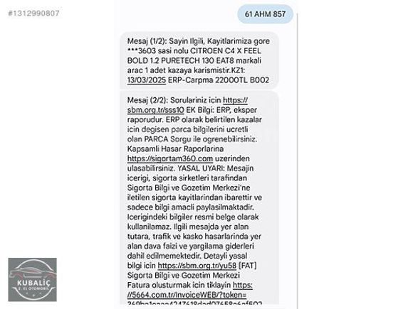 KUBALİÇ DEN 2024 MODEL C4 X 1.2 Puretech Feel Bold EAT8