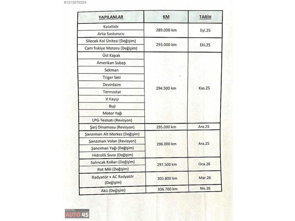 AUTO 45 // TEMİZ // BAKIMLI // KASA DÜZGÜN