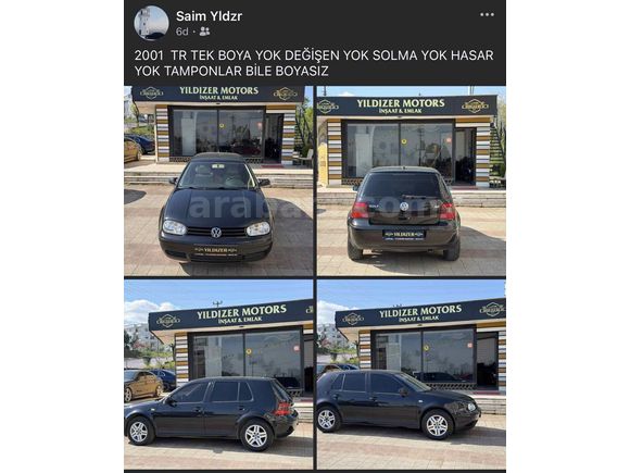 YILDIZER'den BOYASIZ DÜŞÜK'Km 2.0 YENİ KASA GOLF