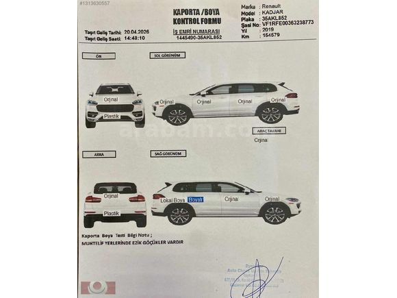 2019 KADJAR İCON CAM TAVAN 1.5 BLUE DCİ