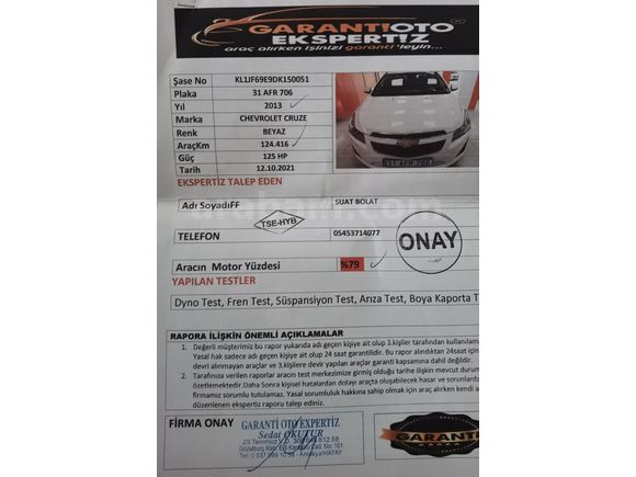 Sahibinden Chevrolet Cruze 1.6 LT 2013 Model