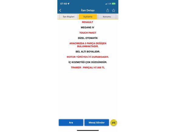 Sahibinden Renault Megane 1.5 dCi Touch 2017 Model Kocaeli