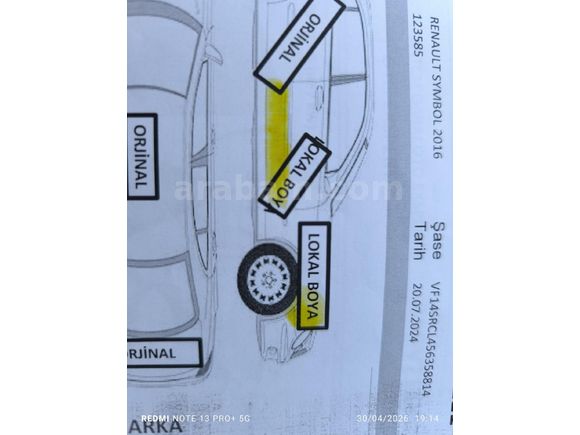Sahibinden Renault Symbol 1.5 dCi Joy 2016 Model