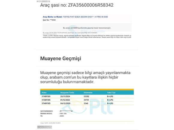 HATASIZ LPĞLİ EGEA EASY 73000 KM'DE