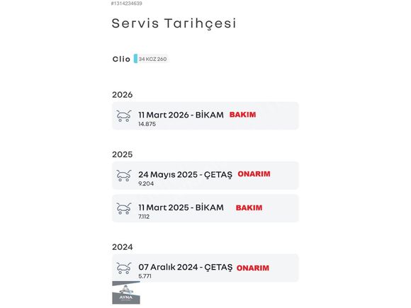 AYNA MOTORS 2024 CLIO 1.0TCE EVOLUTION OTOMATİK G.GÖRUŞ 16.000KM