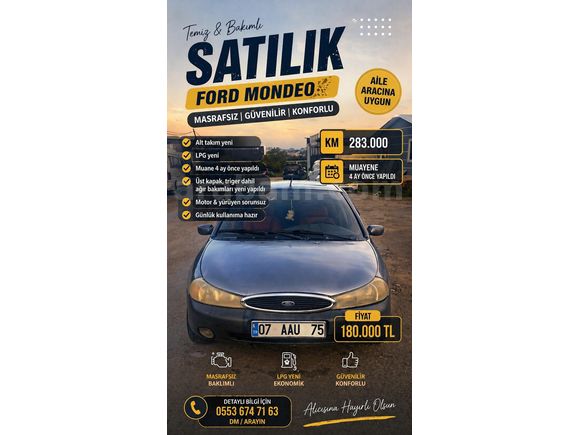 Sahibinden Ford Mondeo 2.0 Ghia 1998 Model