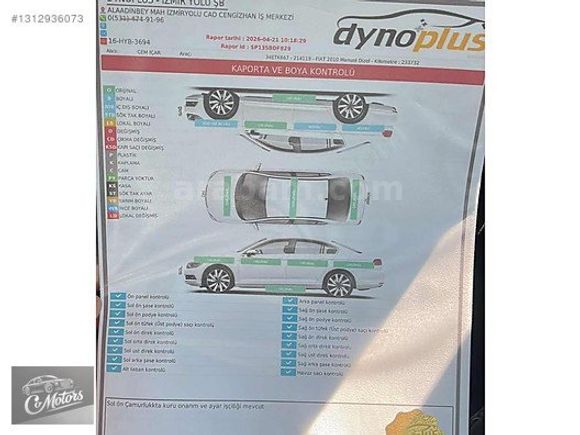 CO MOTORS'DAN 2010 MODEL FİAT DOBLO 1.3 MJT. SAFELİNE DEĞİŞENSİZ