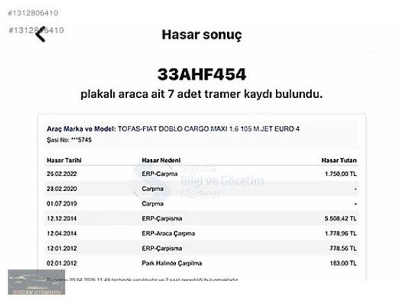2012 MODEL DOBLO 1,6 DİZEL 105 LIK KLİMALI MOTOR KOMLE YENİ