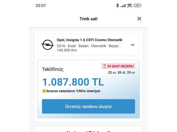 Sahibinden Opel Insignia 1.6 CDTI Cosmo 2015 Model