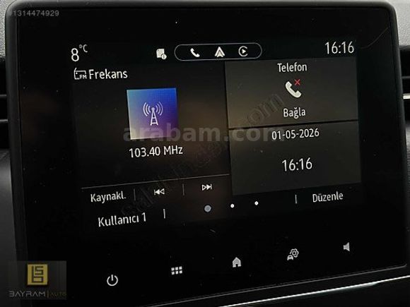BS BAYRAM AUTO'DAN G.GÖRÜŞ+ELMAS JANT+K.ANTEN BOYASIZ CLİO TOUCH