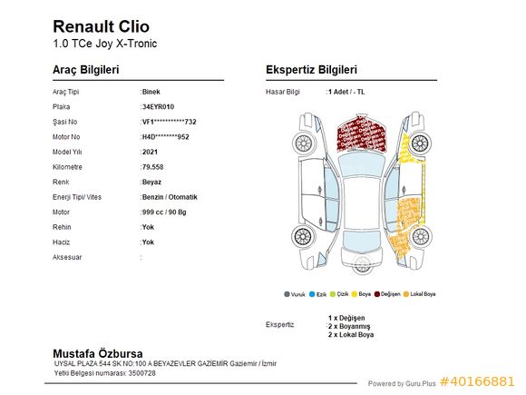 455.000 TL PEŞİNATLA Renault Clio 1.0 TCe Joy X-Tronic