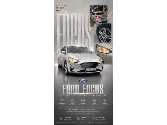 Sahibinden Ford Focus 1.5 Ti-VCT Trend X 2020 Model İstanbul 93.000 km Gri (Gümüş)