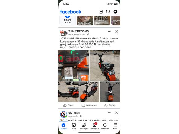 Sahibinden Elektrikli Araçlar Scooter Volta