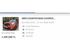 MİNİ COUNTRYMAN COOPER S ALL4 4x4 190HP BOYASIZ