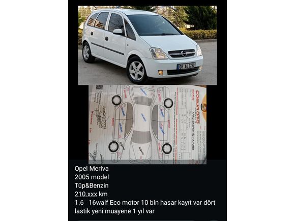 Sahibinden Opel Meriva 1.6 Enjoy 2005 Model