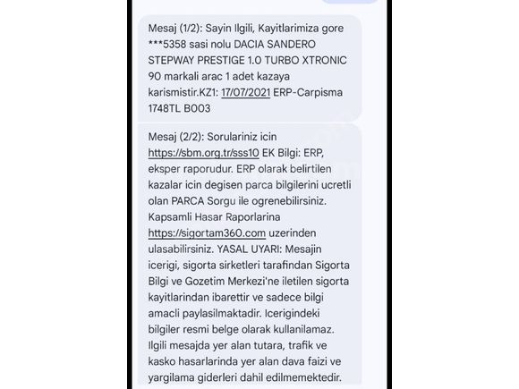 Sahibinden Dacia Sandero Stepway 1.0 Tce Prestige 2021 Model Zonguldak 122.000 km Turuncu