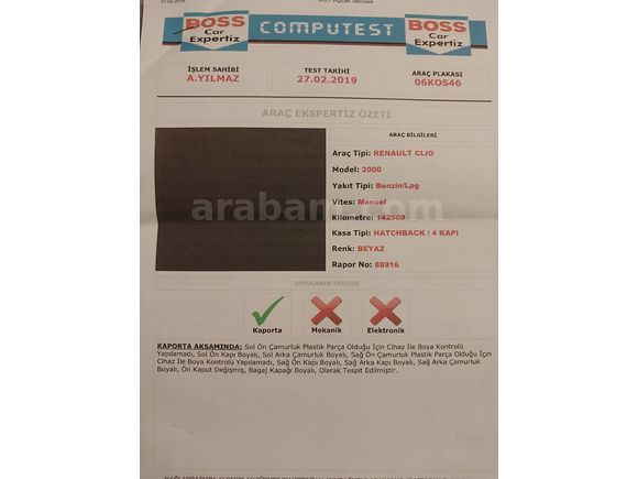 MEMURDAN CLİO 1.6 RTE-KLİMALI-155800 ORİJİNAL KM