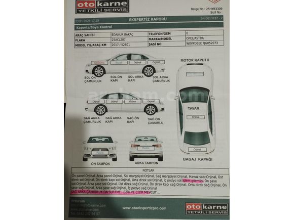 Sahibinden Opel Astra 1.6 Edition Plus 2017 Model