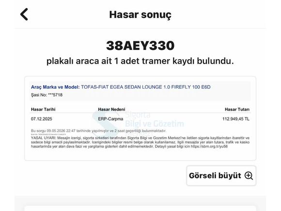 Galeriden Fiat Egea 1.0 Firefly Lounge 2021 Model Sivas