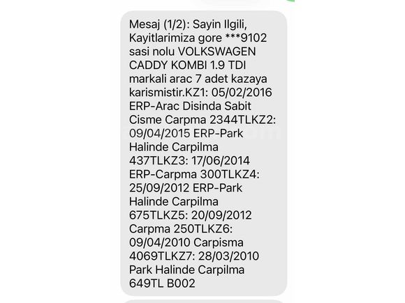 Sahibinden Volkswagen Caddy 1.9 TDI 2004 Model  320.000 km Beyaz