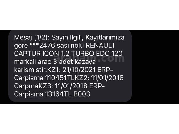 Sahibinden Renault Captur 1.2 TCe Icon 2017 Model 