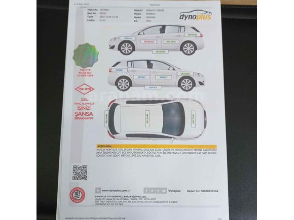Sahibinden Renault Megane 1.5 dCi Extreme 2012 Model 