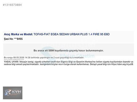 KYH - 2019 Model Fiat Egea Urban Plus 35.000 KM Hatasız