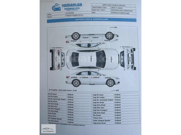HATASIZ BOYASIZ TRAMERSİZ FORD FOCUS 1.5 ECOBLUE TİTANİUM STİLL