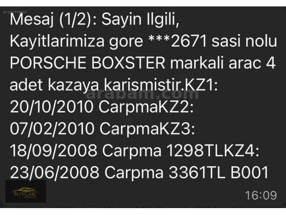 BUY CAR'DAN 1997 PORSCHE BOXSTER K.K 12 TAKSİT