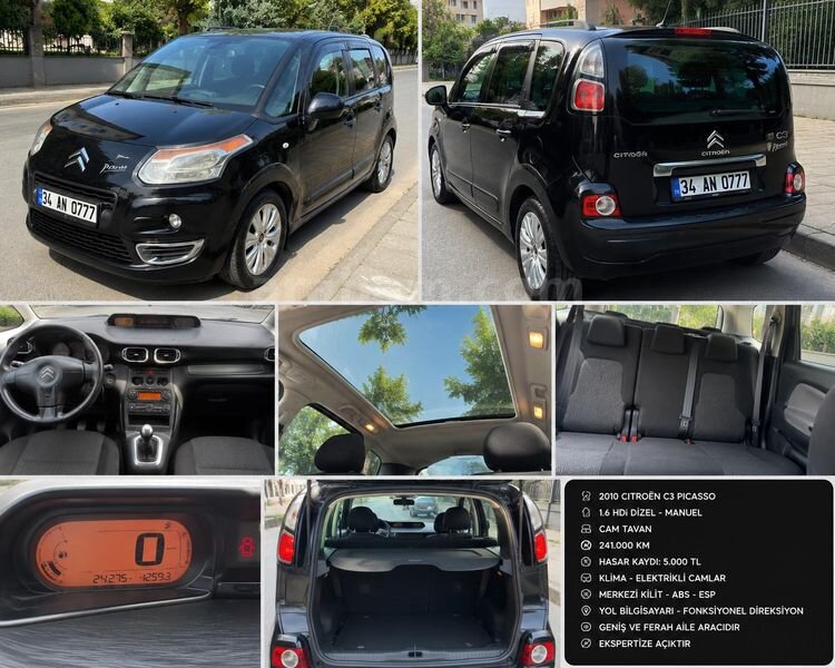 Sahibinden Citroen C3 Picasso 1.6 HDi SX 2010 Model İstanbul 241.000 km Siyah