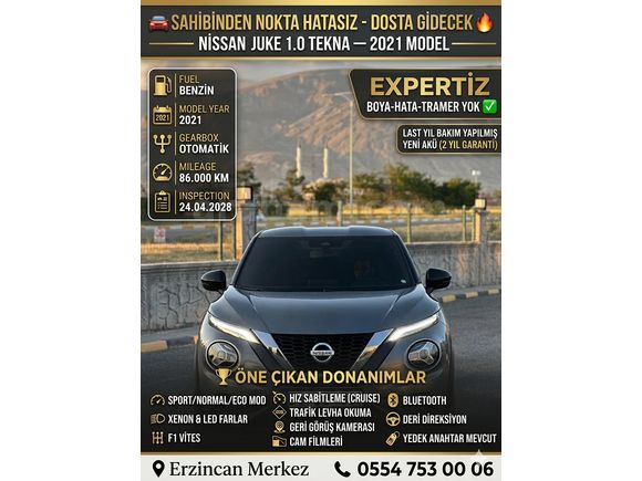 Sahibinden Sıfır Ayarında / Boyasız-Hatasız / 2021 Juke Tekna