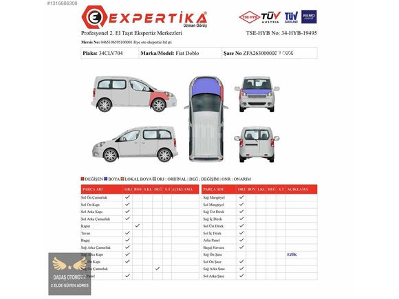 DADAŞ'DAN 2019 OTOMOBİL 115.000 KM PREMİO PLUS 1.3 MUTİJET 95 PS