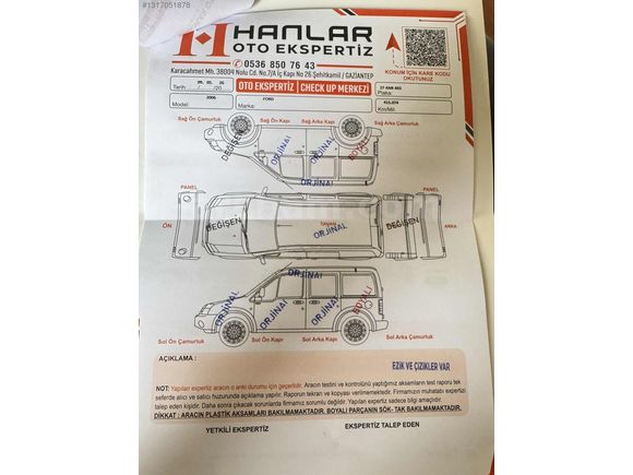 Galeriden Ford Tourneo Connect 1.8 TDCI GLX 2006 Model Gaziantep