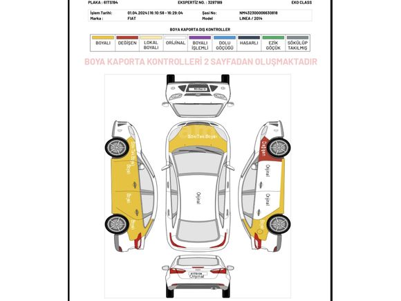 Sahibinden özel plaka Fiat Linea 1.3 Multijet Active Plus 2014 Model