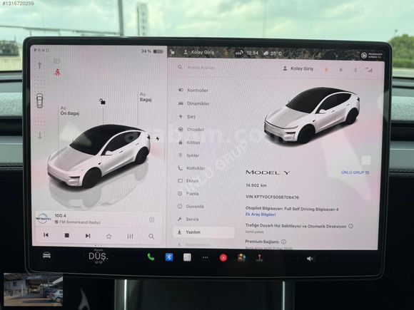 ÜNLÜ GRUP TAN 2025 TESLA MODEL Y JUNIPER PREMIUM HATASIZ