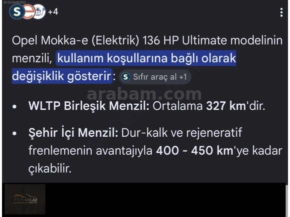 mua⭐︎ページ Galeriden Opel Mokka-e Ultimate 2024 Model Sivas 15.000 km Gri