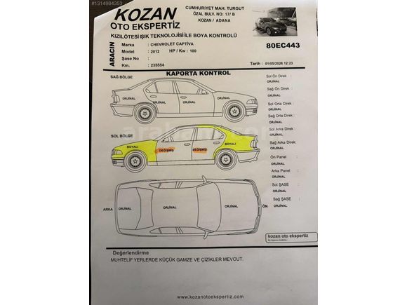 Galeriden Chevrolet Captiva 2.0 D LTZ 2012 Model Adana 235.000 km