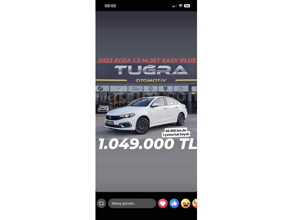 Galeriden Fiat Egea 1.3 Multijet Easy Plus 2023 Model Afyonkarahisar