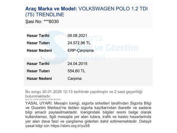 Memurdan Polo 1.2 TDi  2014 Model 182.000 km