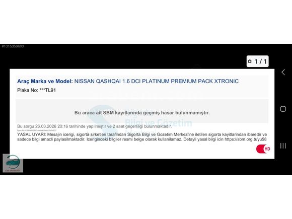 Galeriden Nissan Qashqai 1.6 dCi Platinum Premium Pack 2016 Model