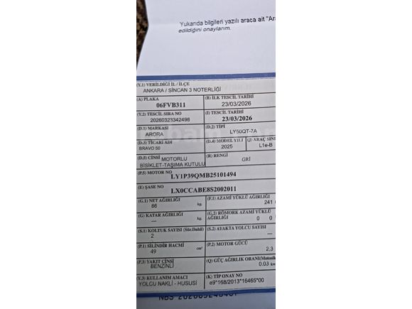 Sahibinden Arora Bravo 50