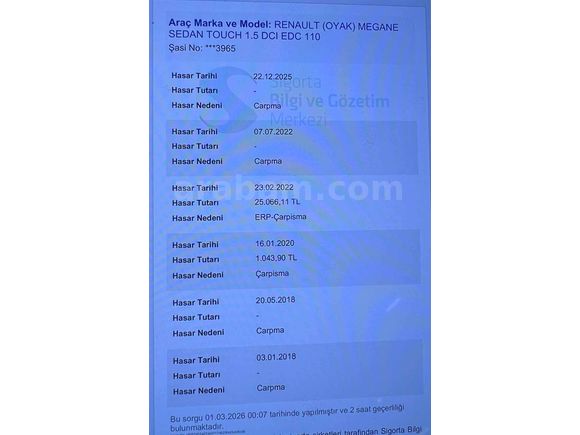 Sahibinden Renault Megane 1.5 dCi Touch 2016 Model 