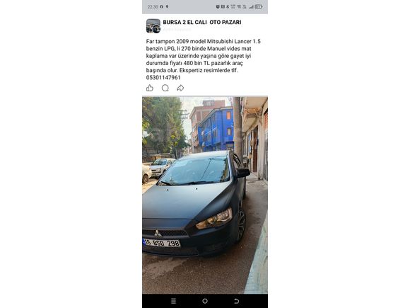 Sahibinden Mitsubishi Lancer 1.5 Inform 2009 Model 