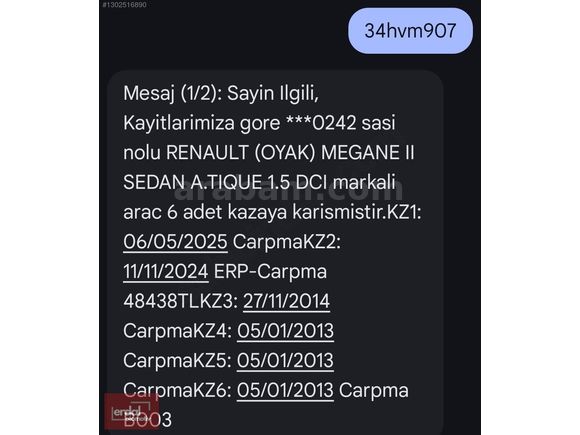 2004 SEDAN MEGANE 1.5 DCİ - TAKAS VADE KART